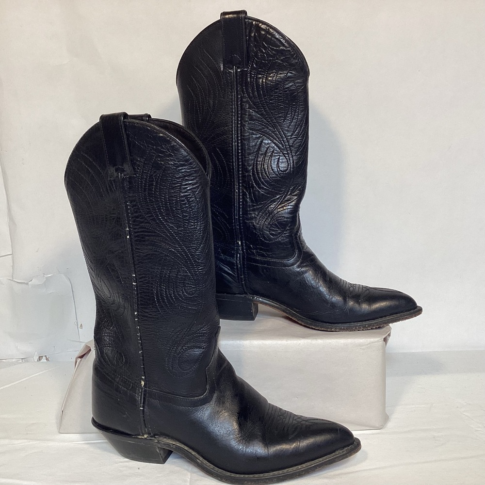 VINTAGE Code West Western Women’s Leather Black Cowboy Boots Size 6 1/2!